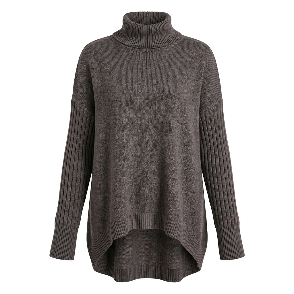 Women's Oversized Turtleneck Sweater – Comfortable Casual Wear with Pockets - We are MFEO