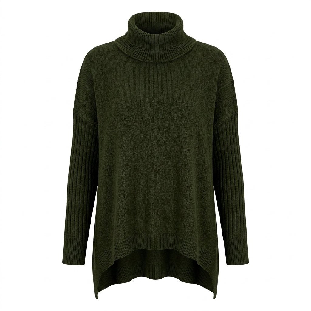 Women's Oversized Turtleneck Sweater – Comfortable Casual Wear with Pockets - We are MFEO