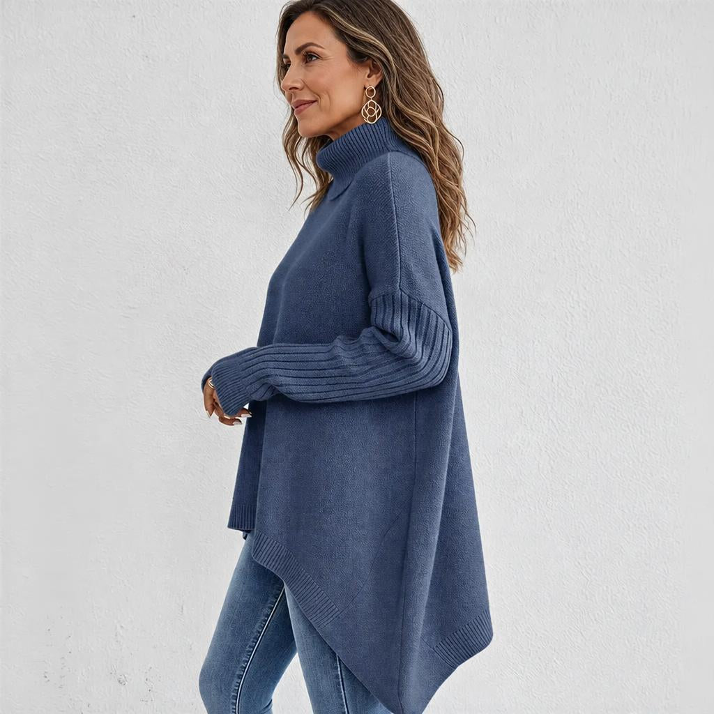 Women's Oversized Turtleneck Sweater – Comfortable Casual Wear with Pockets - We are MFEO