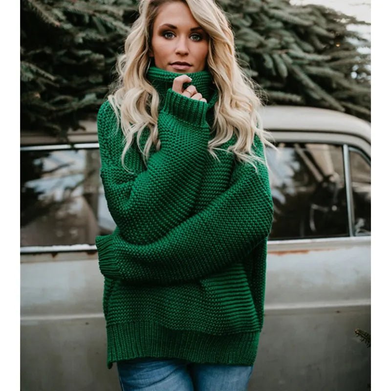 Women's Oversized Turtleneck Sweater – Relaxed Fit Knit - We are MFEO