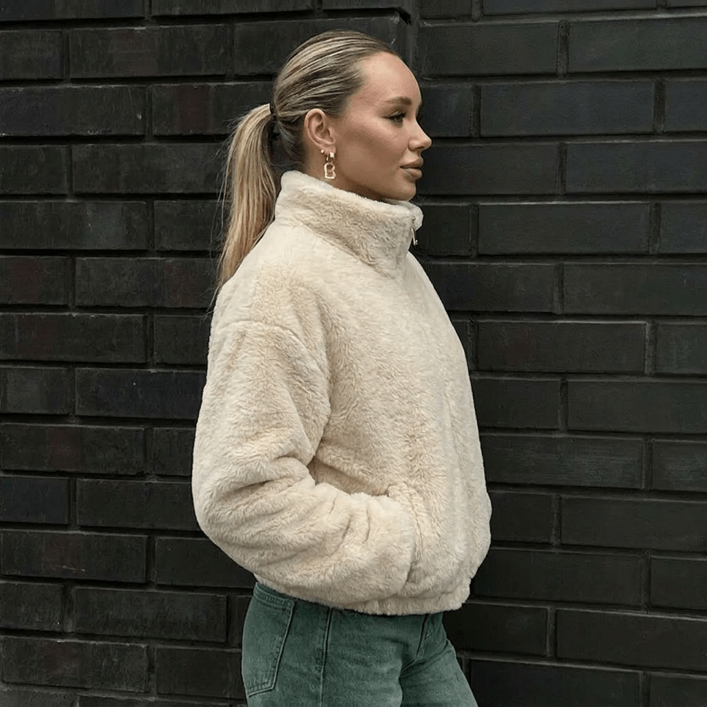 Women's Puffer Jacket for Winter – Oversized Fit with High Collar and Full Zip Closure - We are MFEO