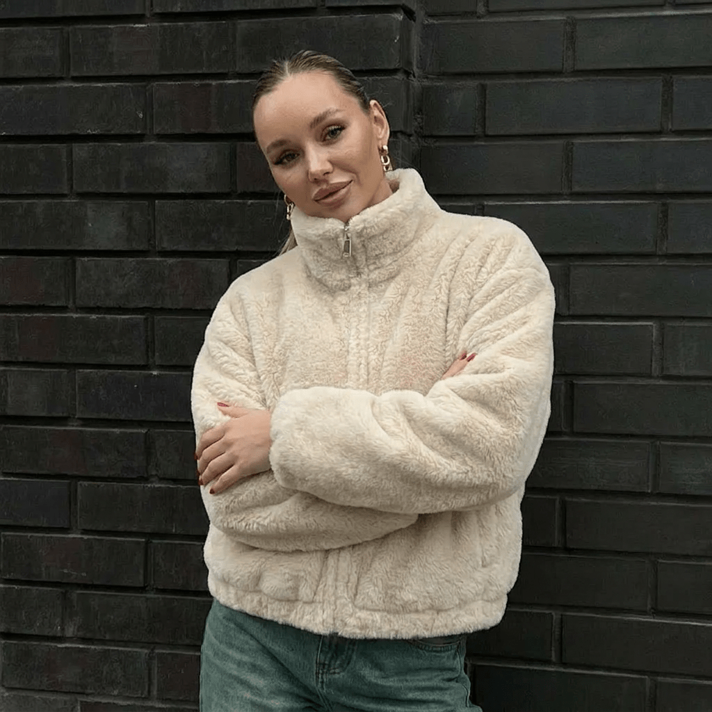 Women's Puffer Jacket for Winter – Oversized Fit with High Collar and Full Zip Closure - We are MFEO
