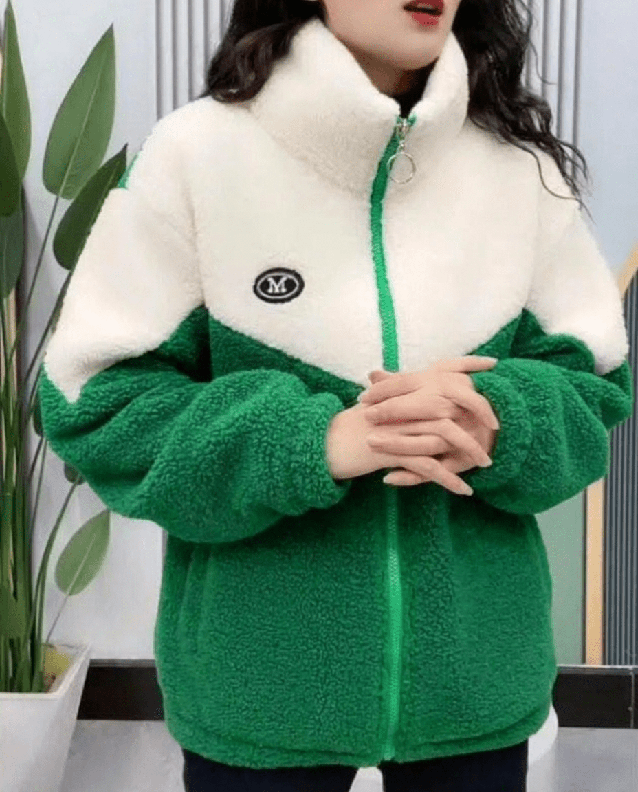 Women's Puffer Jacket for Winter – Oversized Plush Layer with Stand Collar and Full Zip - We are MFEO