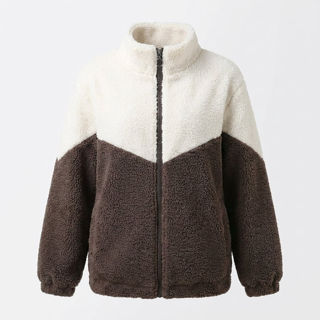 Women's Puffer Jacket for Winter – Oversized Plush Layer with Stand Collar and Full Zip - We are MFEO