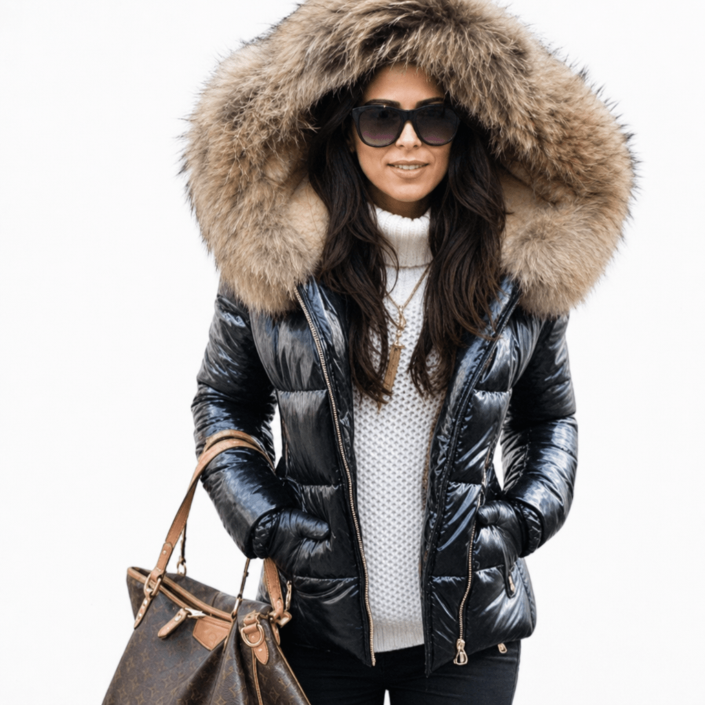 Women's Puffer Jacket for Winter – Quilted with Hood and Zip Pockets - We are MFEO