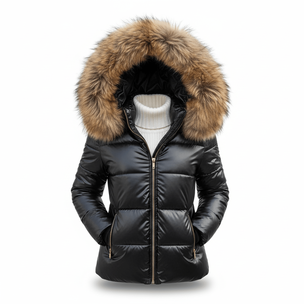 Women's Puffer Jacket for Winter – Quilted with Hood and Zip Pockets - We are MFEO