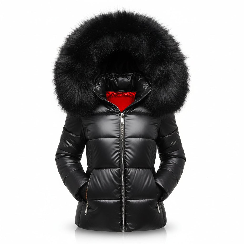 Women's Puffer Jacket for Winter – Quilted with Hood and Zip Pockets - We are MFEO