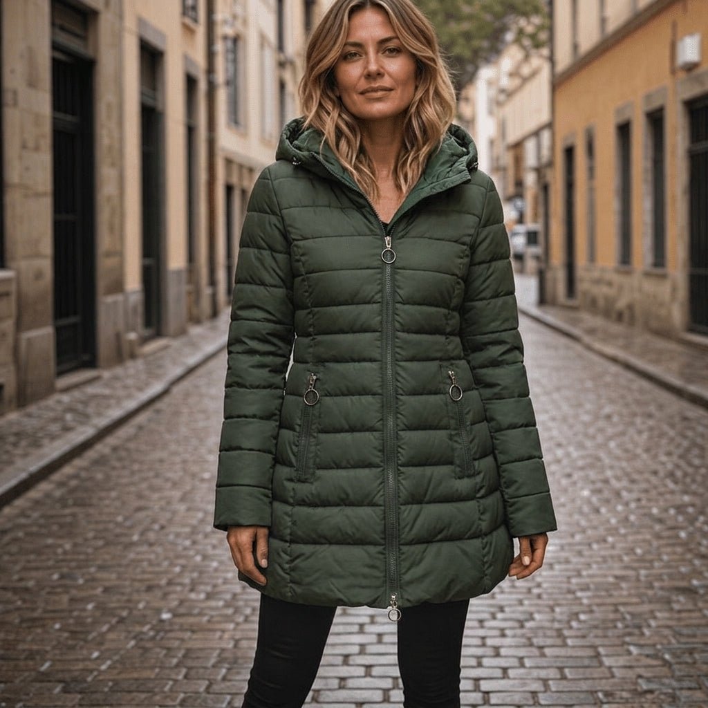 Women's Puffer Jacket – Long Hooded Quilted Winter Coat - We are MFEO