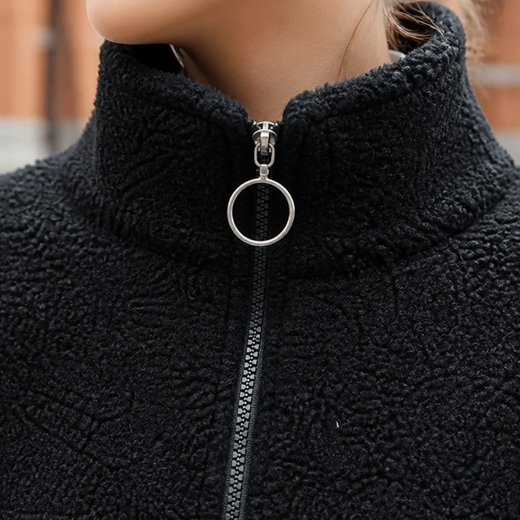 Women's Puffer Jacket – Warm Winter Coat with Stand Collar and Zip Front - We are MFEO