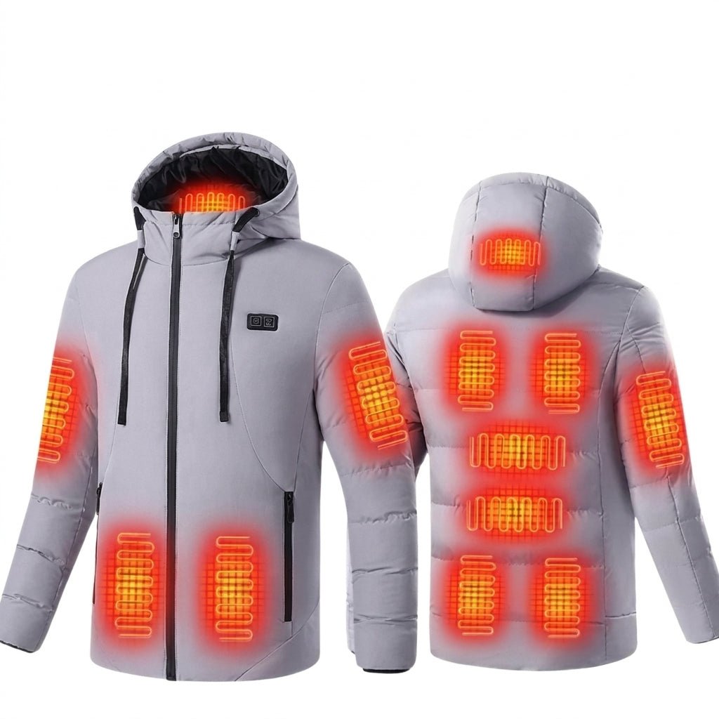 Women's Puffer Jacket with 11 Heating Zones – Quilted Longline Design for Winter Outdoors - We are MFEO
