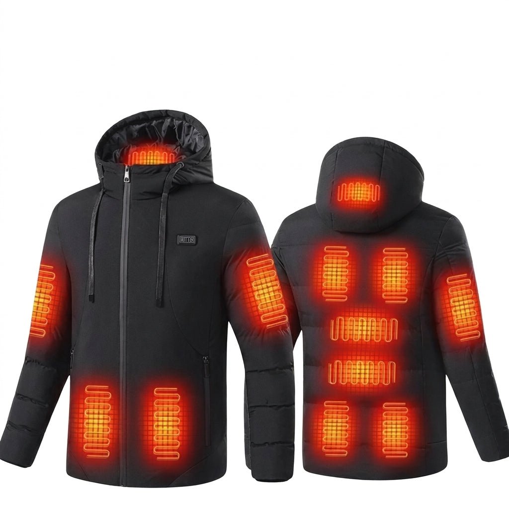 Women's Puffer Jacket with 11 Heating Zones – Quilted Longline Design for Winter Outdoors - We are MFEO