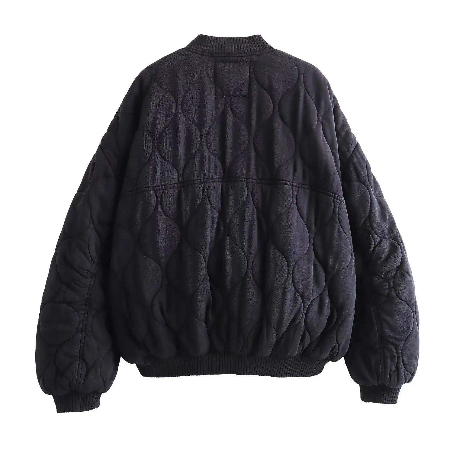Women's Quilted Jacket – Oversized Bomber Coat with Pockets - We are MFEO