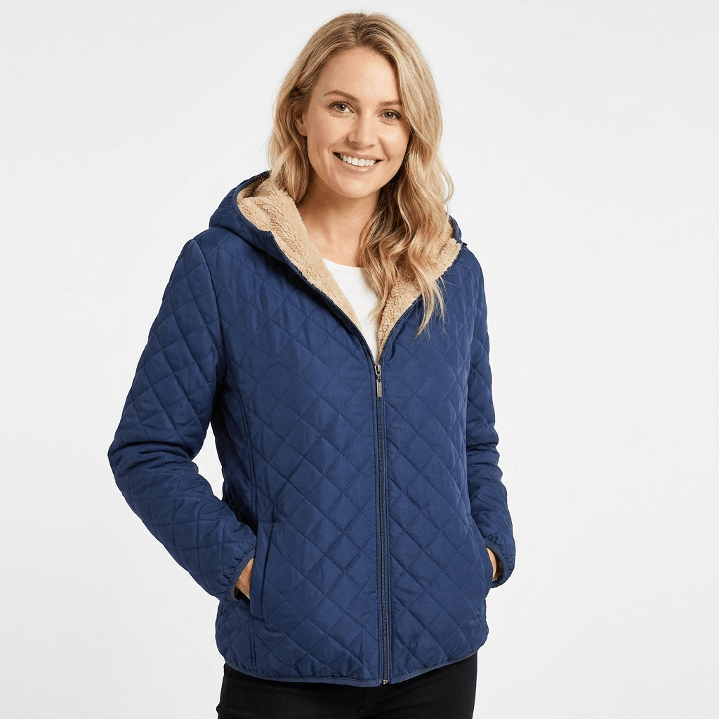 Women's Quilted Jacket with Hood – Lightweight Zip-Up - We are MFEO