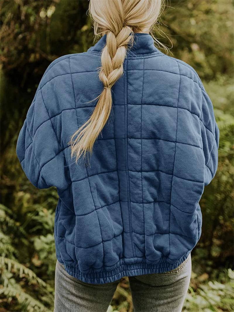 Women's Quilted Jacket with Zip Front – Casual Layer for Cooler Months, Relaxed Fit - We are MFEO