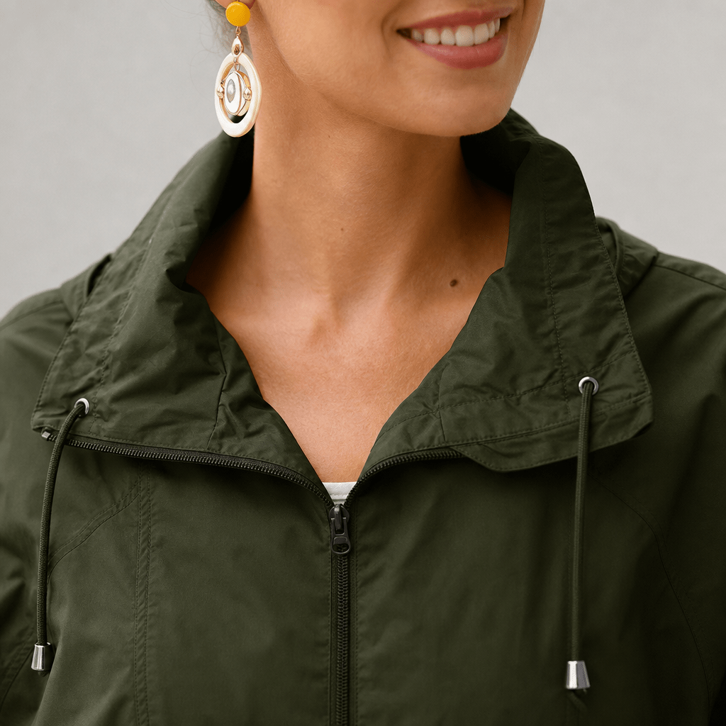 Women's Rain Jacket – Lightweight Waterproof Hooded Design with Drawstring Waist - We are MFEO