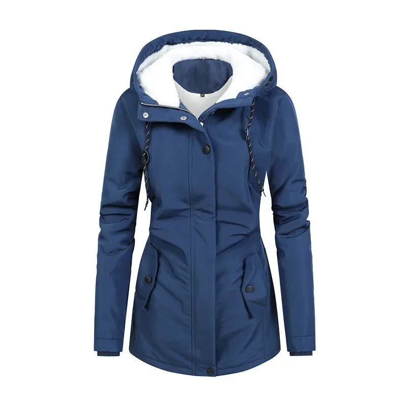 Women's Rain Jacket with Adjustable Waist – Waterproof Hooded Design - We are MFEO