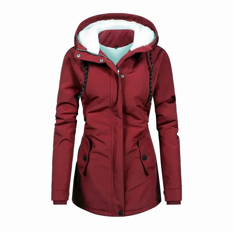 Women's Rain Jacket with Adjustable Waist – Waterproof Hooded Design - We are MFEO