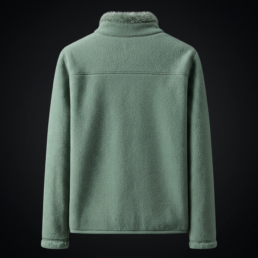 Women's Reversible Winter Jacket – Plush Zip-Up with Stand Collar - We are MFEO