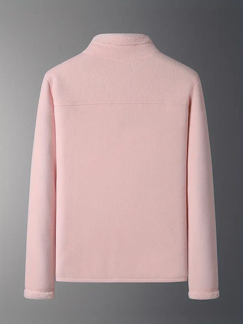 Women's Reversible Winter Jacket – Plush Zip-Up with Stand Collar - We are MFEO