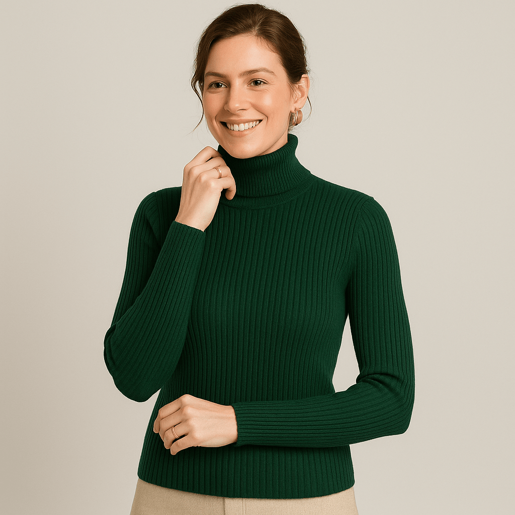 Women's Ribbed Turtleneck Sweater – Slim Fit for Autumn and Winter - We are MFEO