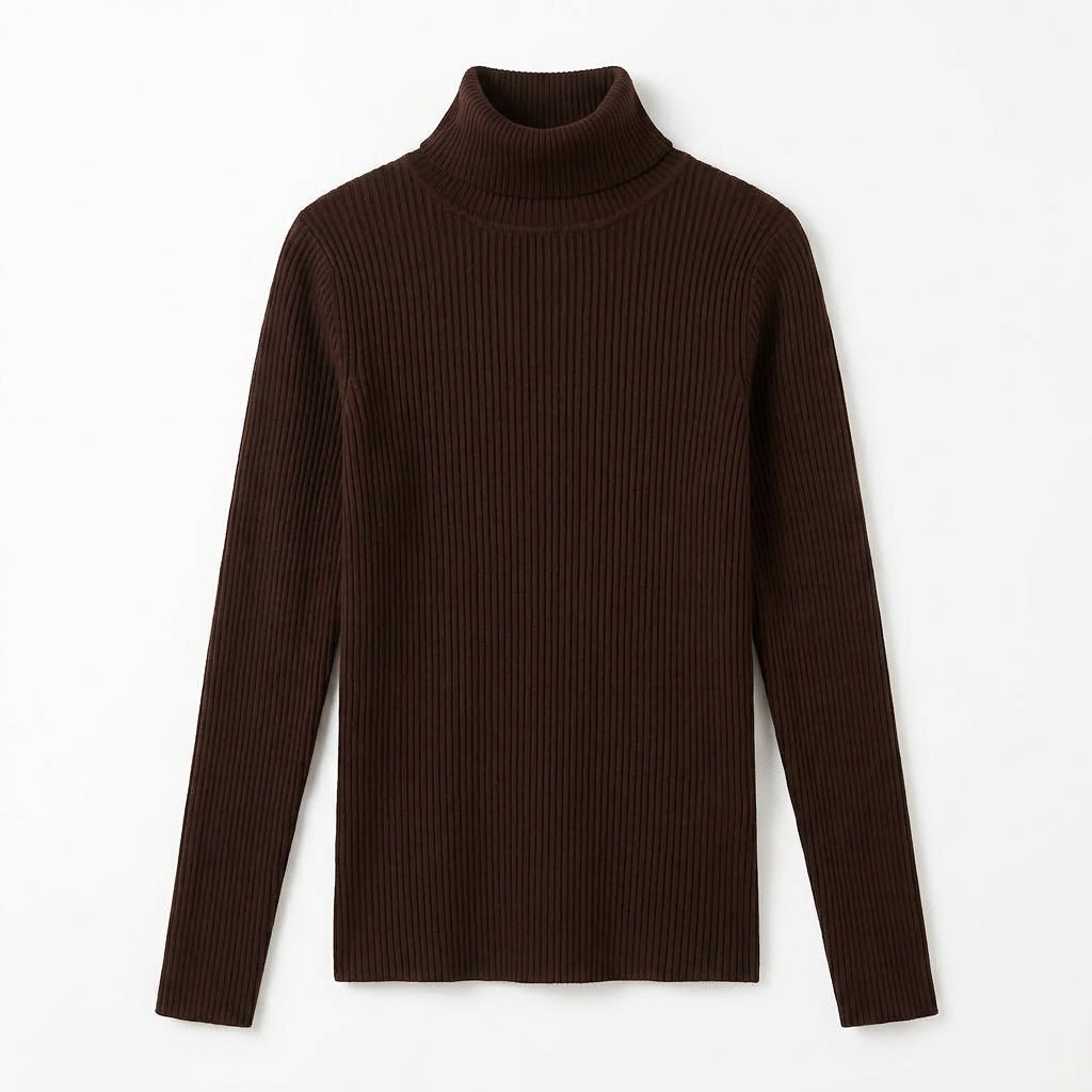 Women's Ribbed Turtleneck Sweater – Slim Fit for Autumn and Winter - We are MFEO