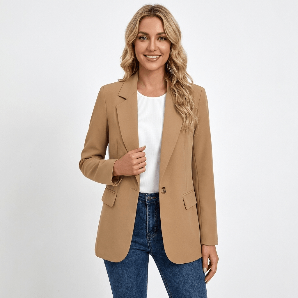 Women's Tailored Blazer – Notched Lapel, Single-Breasted - We are MFEO