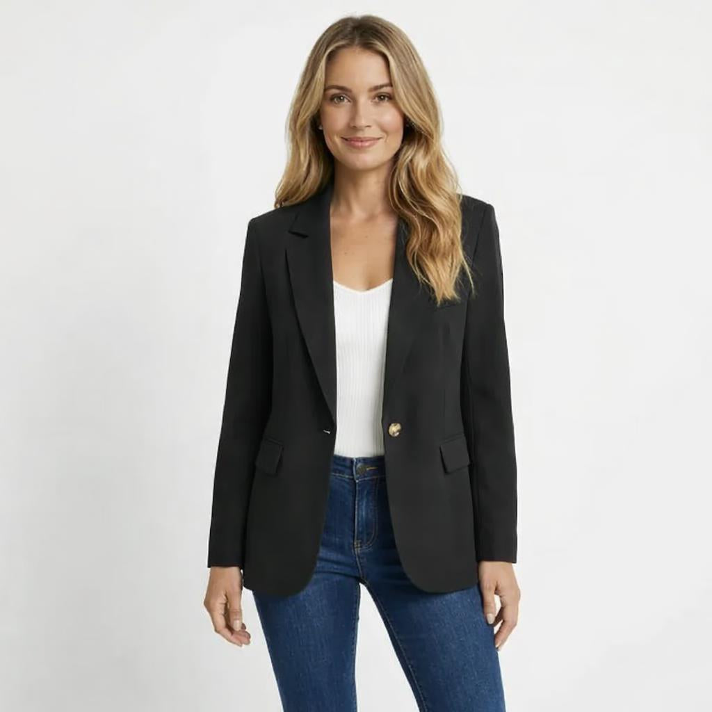 Women's Tailored Blazer – Notched Lapel, Single-Breasted