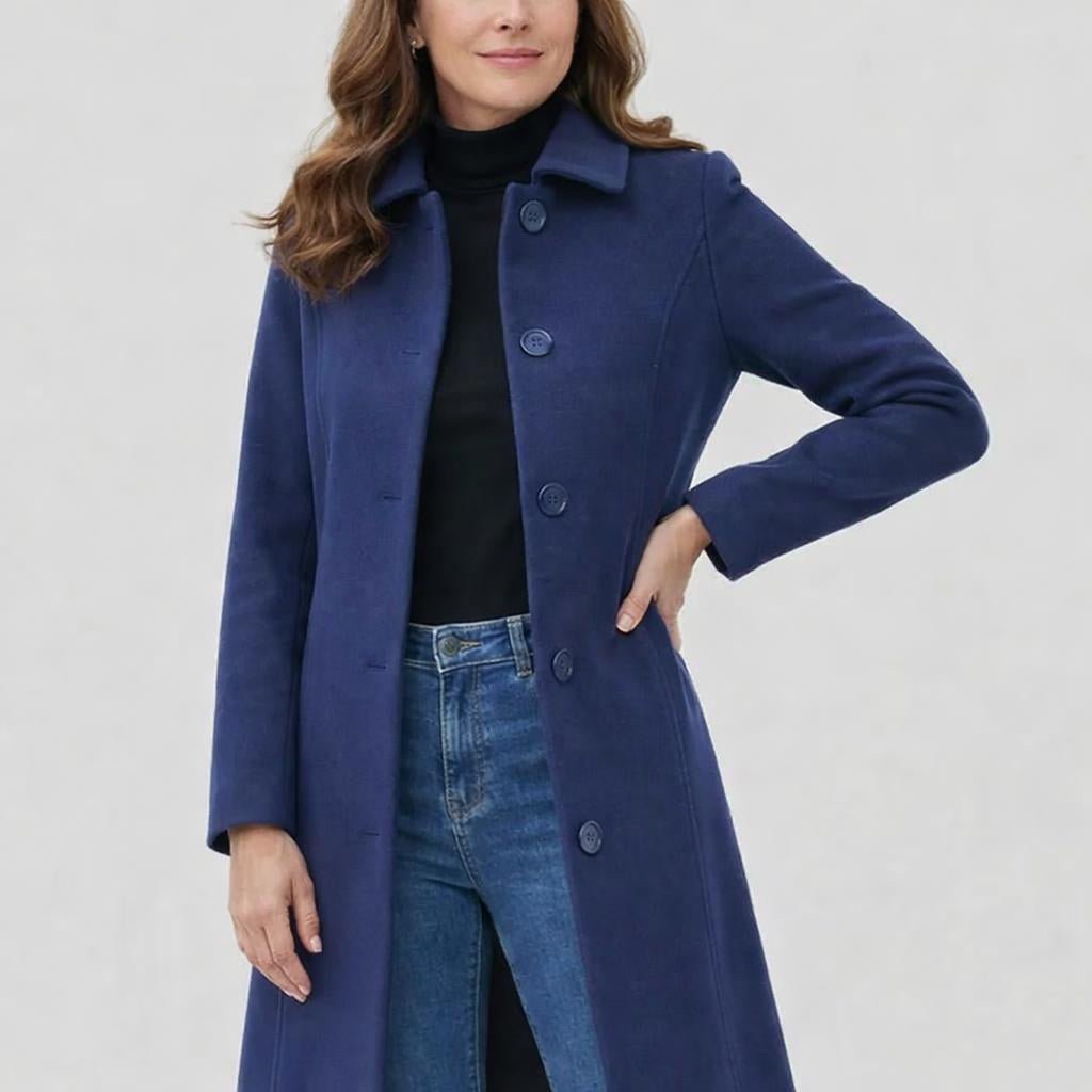 Women's Trench Coat for Winter – Long, Single-Breasted Design with Collar - We are MFEO