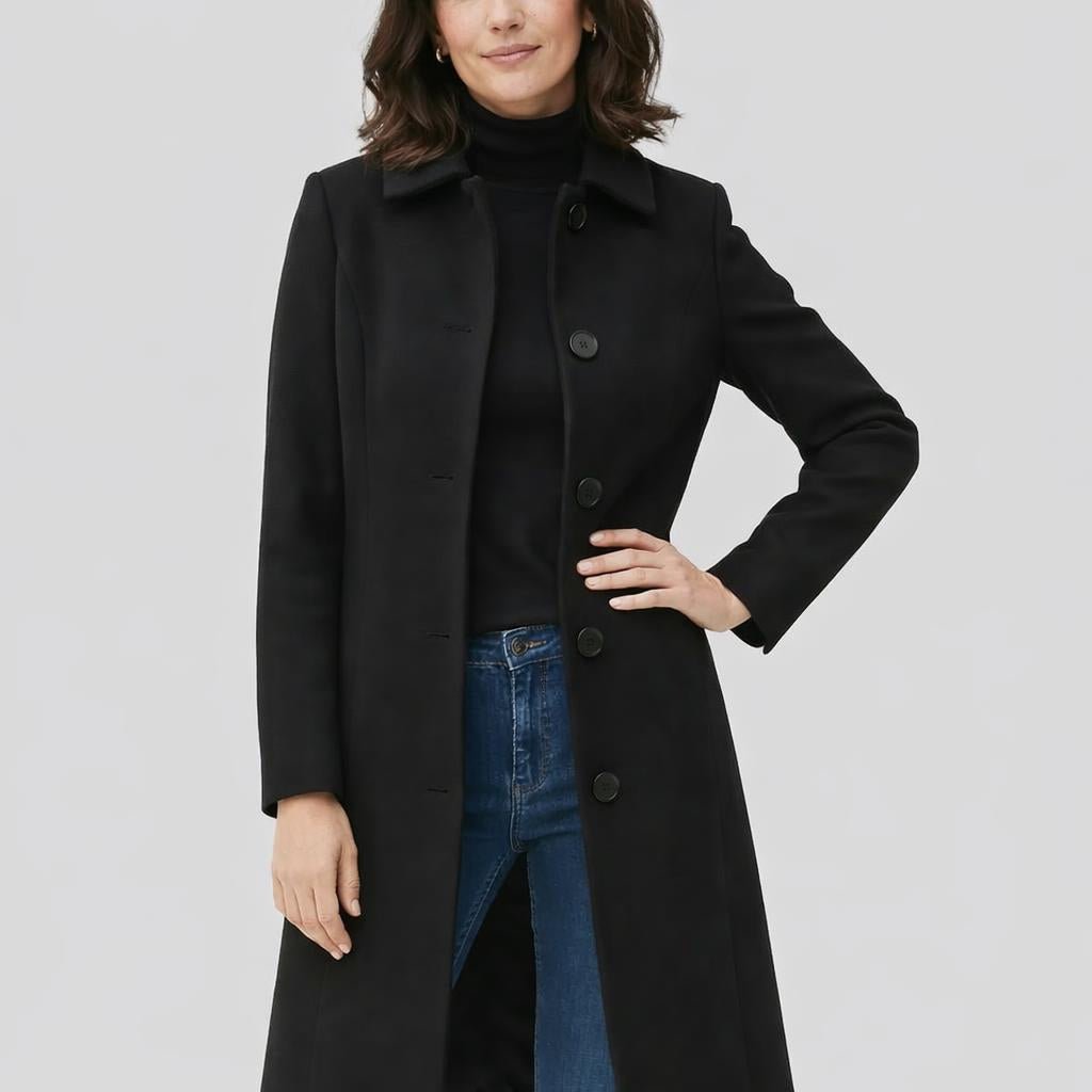 Women's Trench Coat for Winter – Long, Single-Breasted Design with Collar - We are MFEO