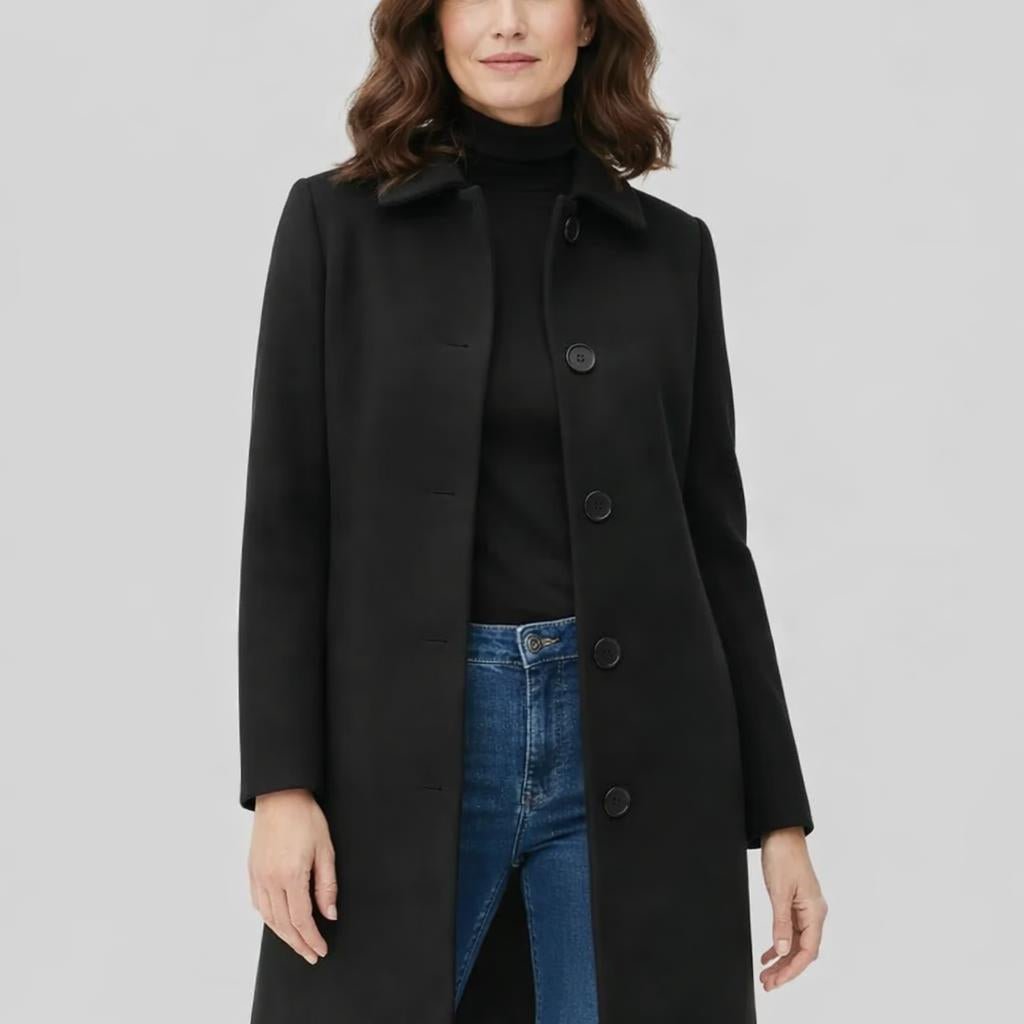 Women's Trench Coat for Winter – Long, Single-Breasted Design with Collar - We are MFEO