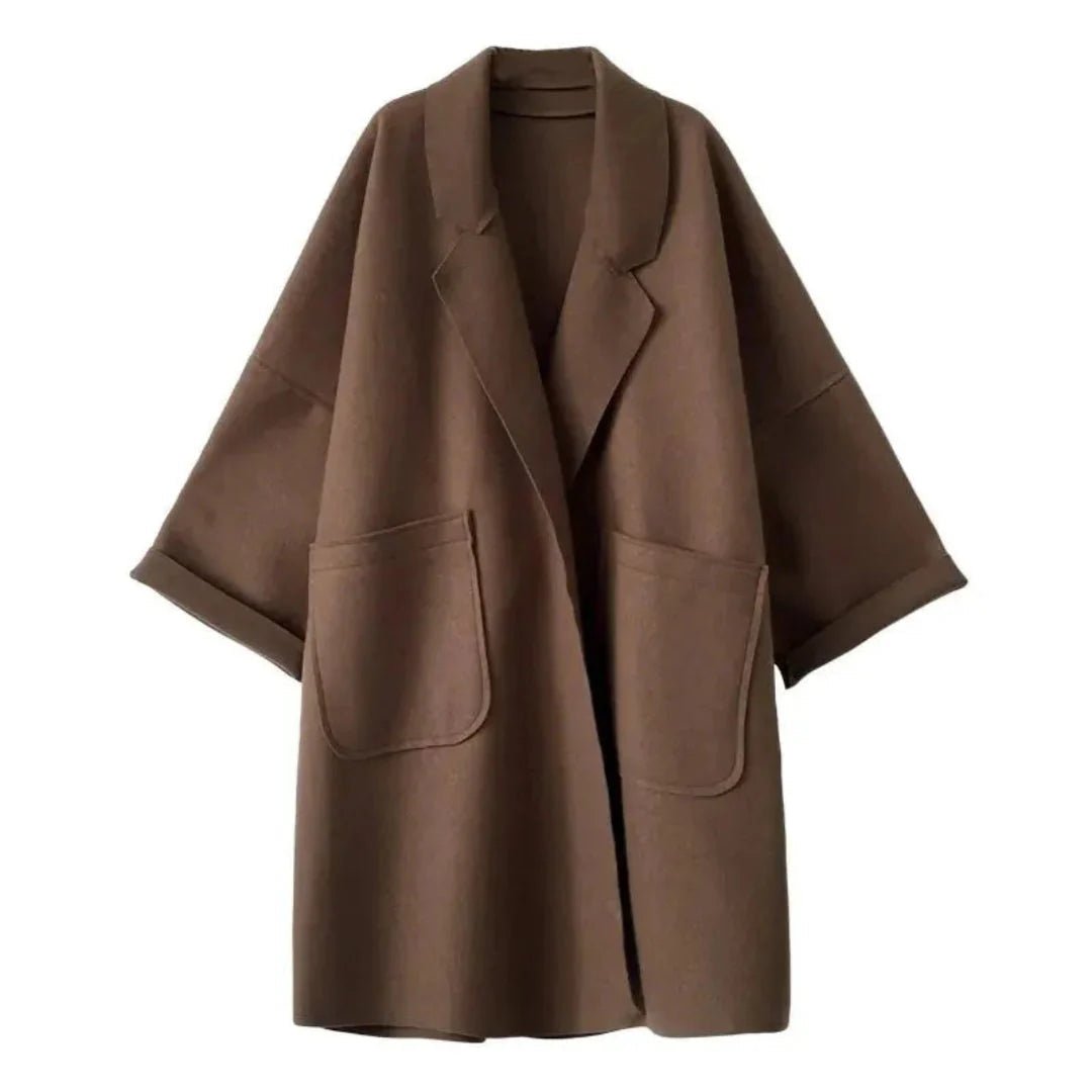 Women's Trench Coat for Winter – Oversized with Lapel Collar and Pockets - We are MFEO