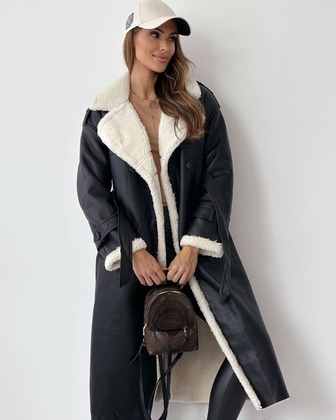 Women's Trench Coat for Winter – Oversized with Self-Tie Belt and Contrast Trim - We are MFEO