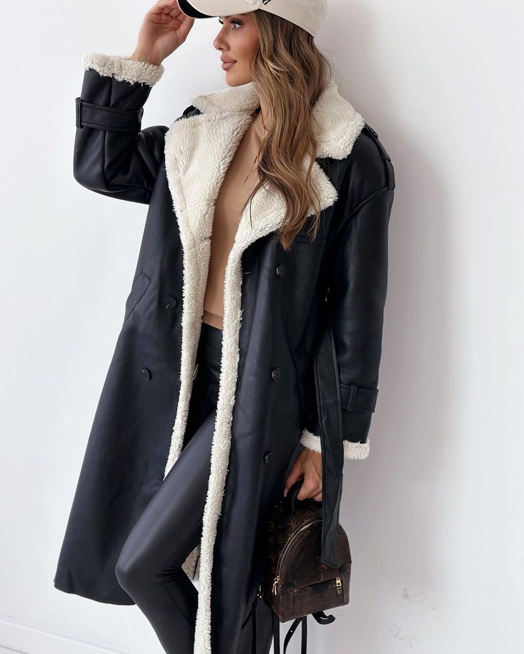 Women's Trench Coat for Winter – Oversized with Self-Tie Belt and Contrast Trim - We are MFEO