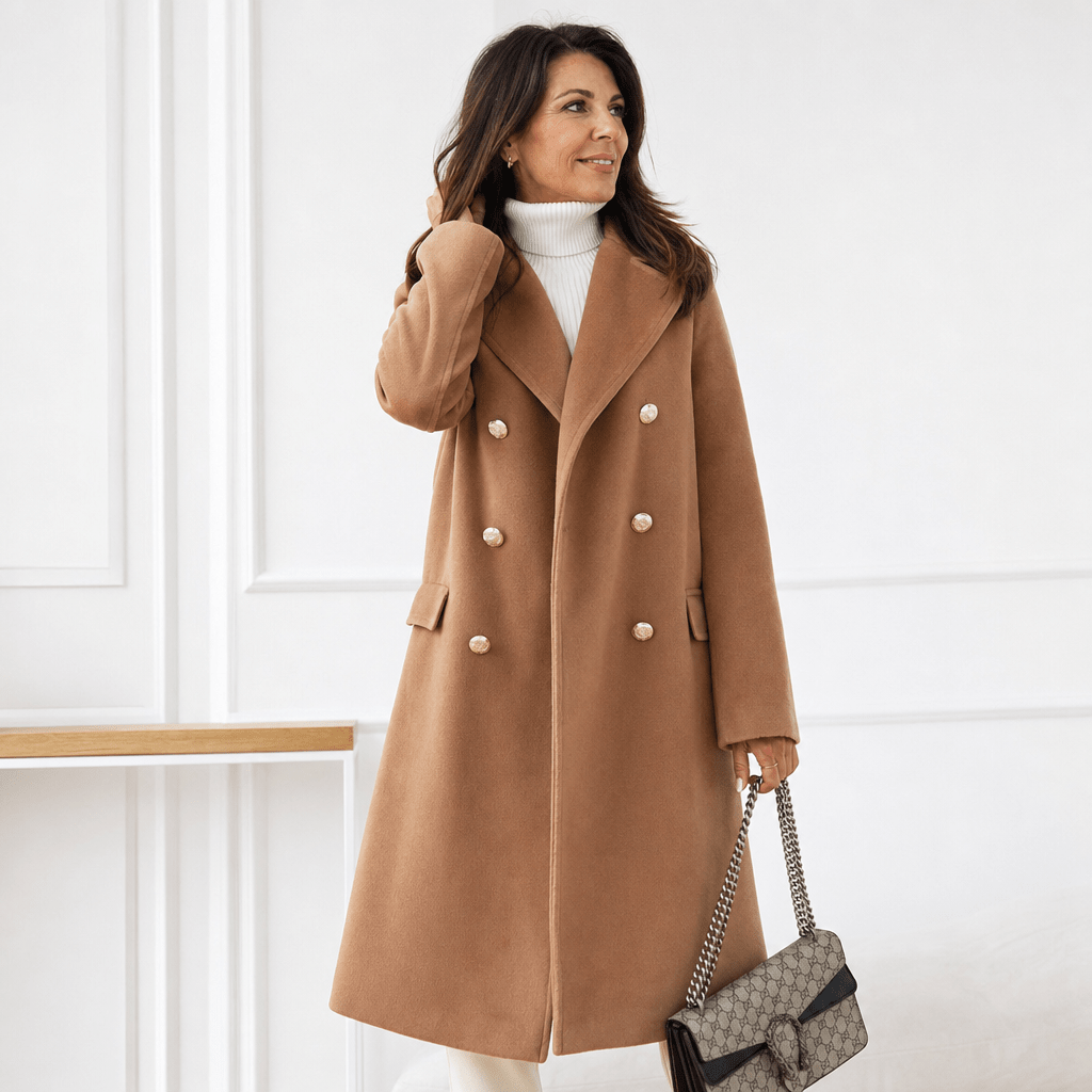 Women's Trench Coat – Long Double-Breasted Winter Outerwear with Pockets - We are MFEO