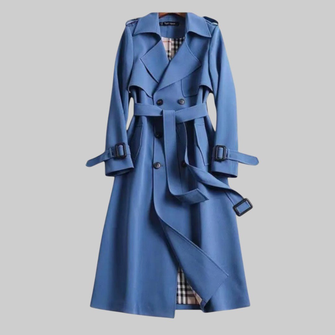 Women's Trench Coat – Longline Belted Design for Winter, Double Breasted Style - We are MFEO