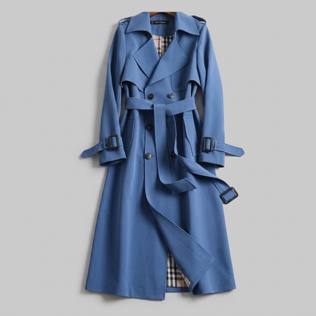 Women's Trench Coat – Longline Belted Design for Winter, Double Breasted Style - We are MFEO
