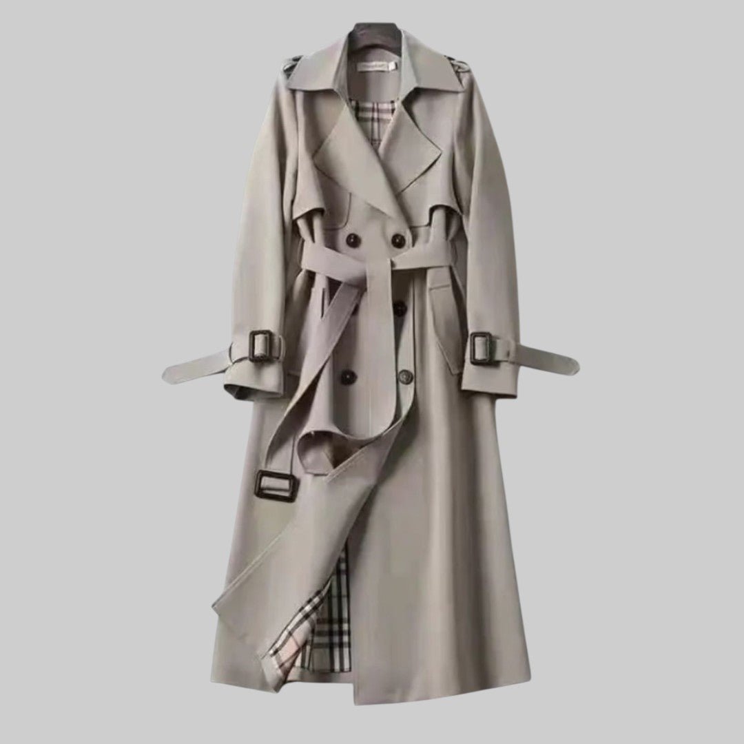 Women's Trench Coat – Longline Belted Design for Winter, Double Breasted Style - We are MFEO