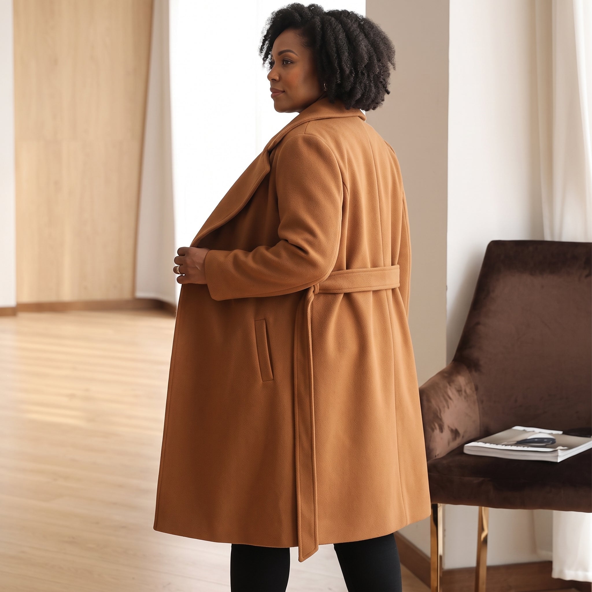 Women's Trench Coat – Tailored Long Fit with Wide Lapel - We are MFEO