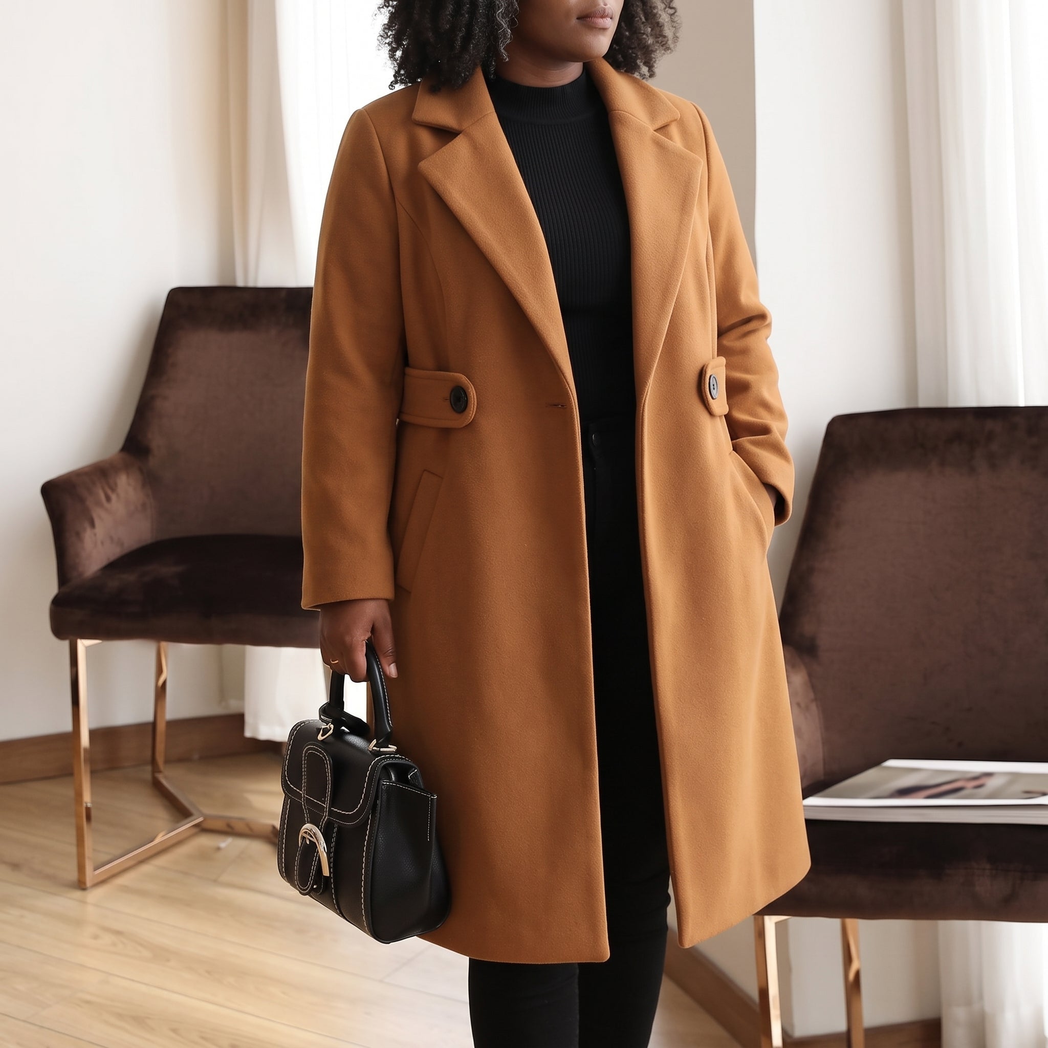 Women's Trench Coat – Tailored Long Fit with Wide Lapel - We are MFEO