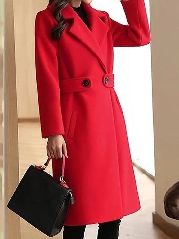 Women's Trench Coat – Tailored Long Fit with Wide Lapel - We are MFEO