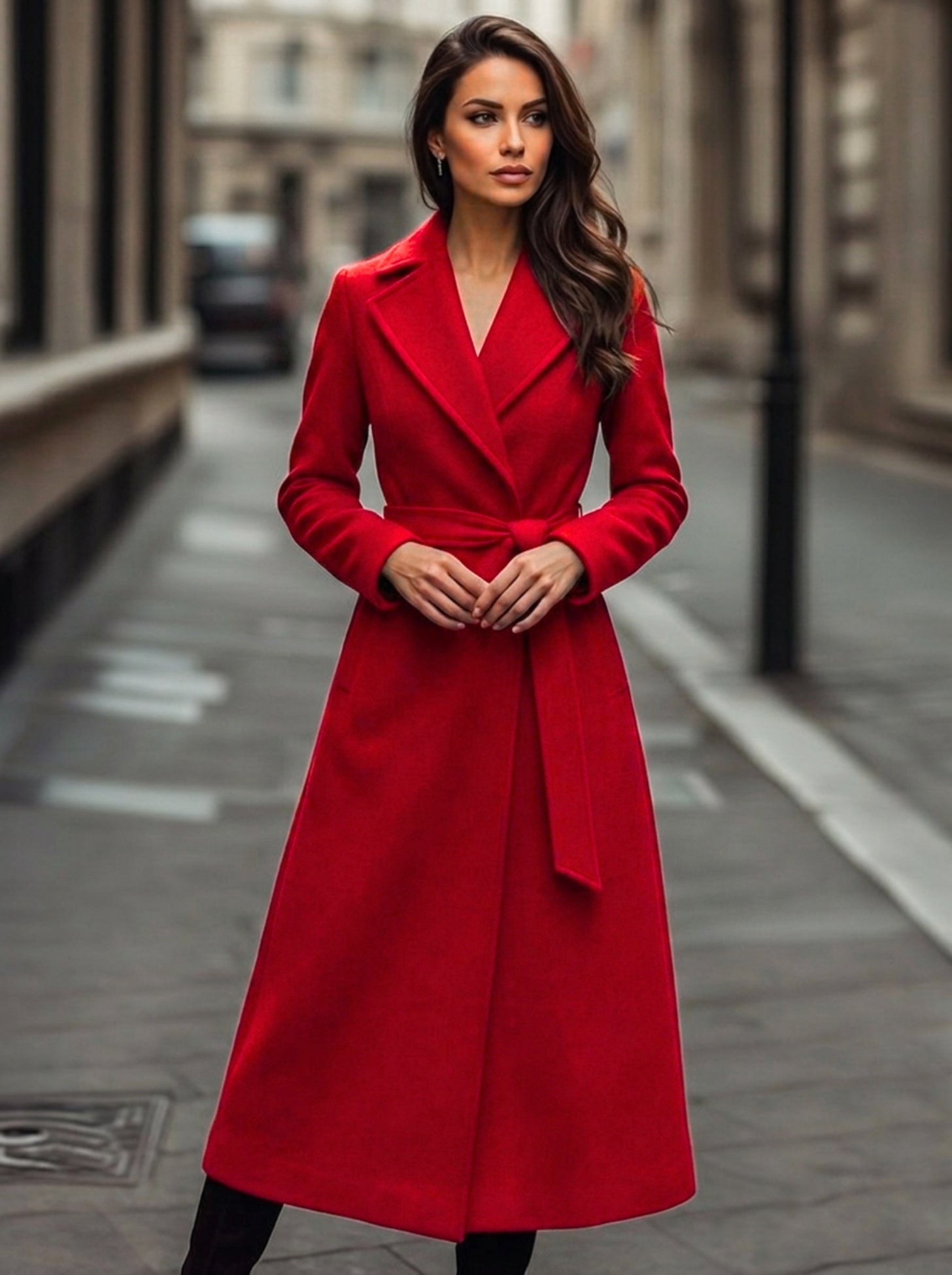 Women's Trench Coat – Tailored Maxi Length with Belt - We are MFEO