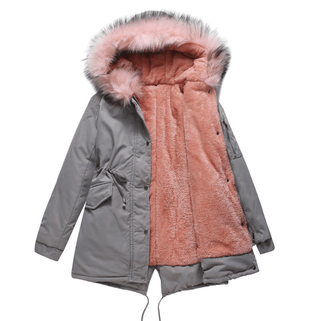 Women's Winter Coat with Fleece Lining – Hooded Jacket with Adjustable Waist - We are MFEO