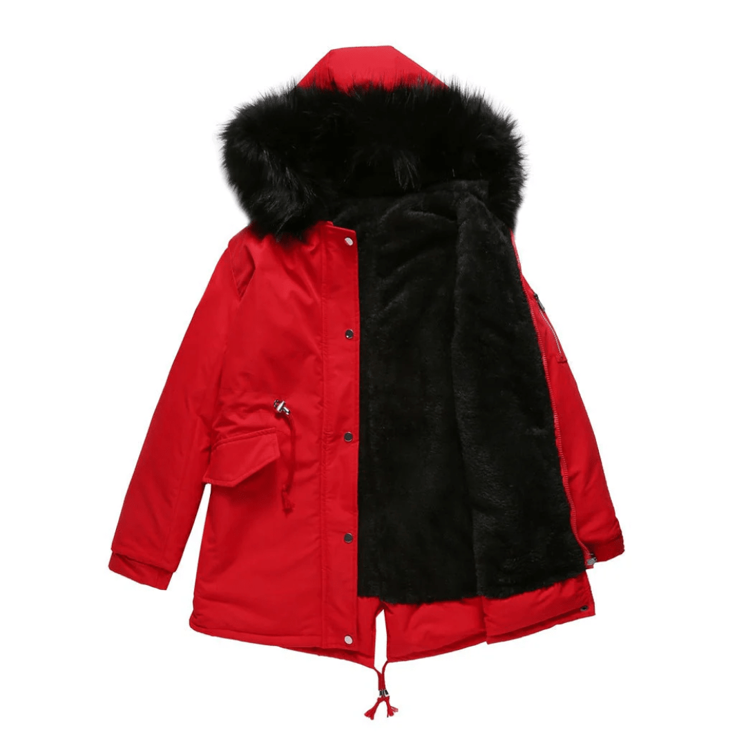 Women's Winter Coat with Fleece Lining – Hooded Jacket with Adjustable Waist - We are MFEO