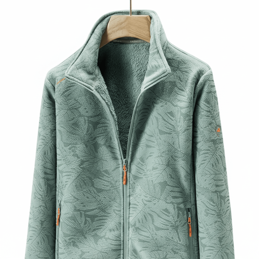 Women's Winter Jacket with Stand Collar – Tonal Botanical Print - We are MFEO