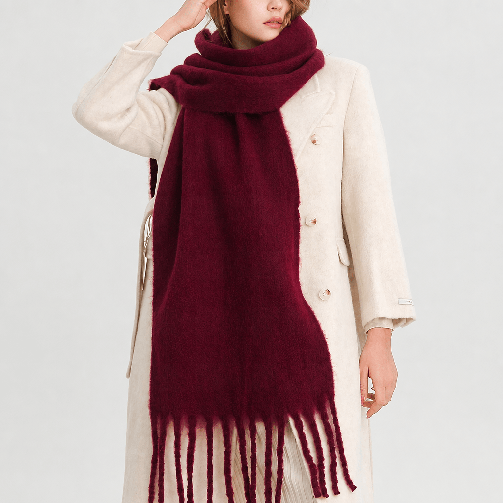 Women's Winter Scarf – Oversized Drape with Tassel Trim - We are MFEO