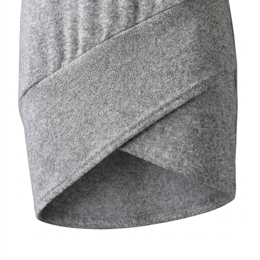 Women's Winter Wrap Dress – Long Sleeve, Asymmetric Hem, Relaxed Fit - We are MFEO