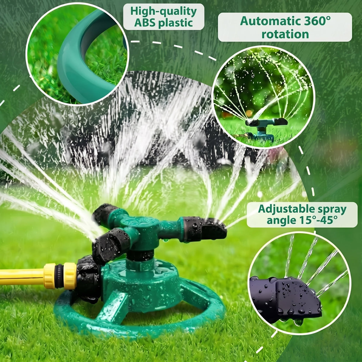 360° Garden Sprinkler for Efficient Irrigation – Adjustable Spray for Lawns and Flower Beds - We are MFEO