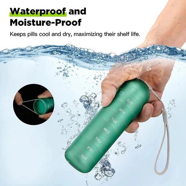 7-Day Pill Organizer – Waterproof Aluminum Pill Box with Screw-Lock Compartments for Travel - We are MFEO