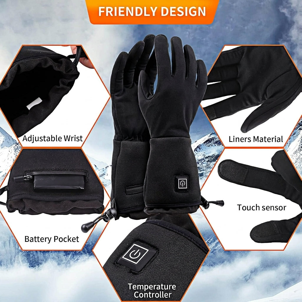Heated Gloves for Winter – Touchscreen Compatible with Adjustable Heat Settings - We are MFEO