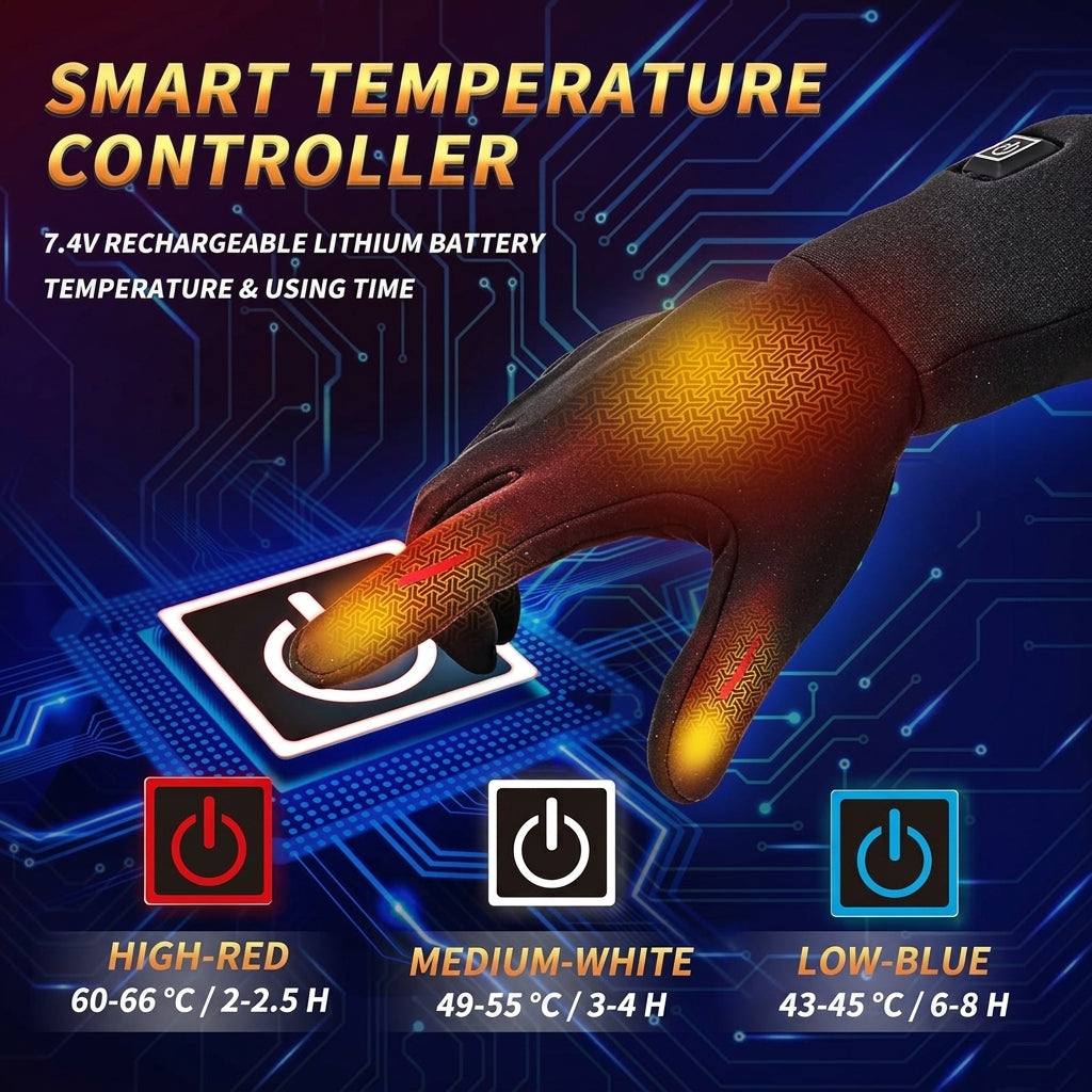 Heated Gloves for Winter – Touchscreen Compatible with Adjustable Heat Settings - We are MFEO